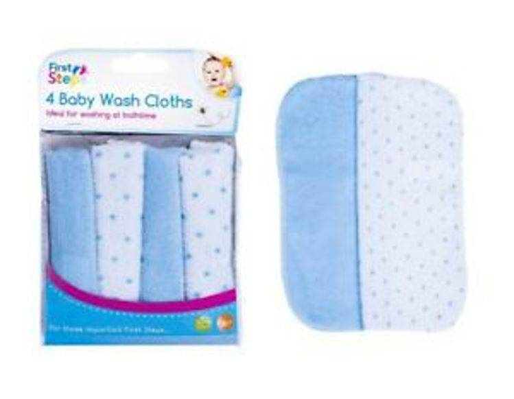 Picture of FS681 / 6812 4 BABBY WASH CLOTHS IDEAL FOR BATHTIME WASHING